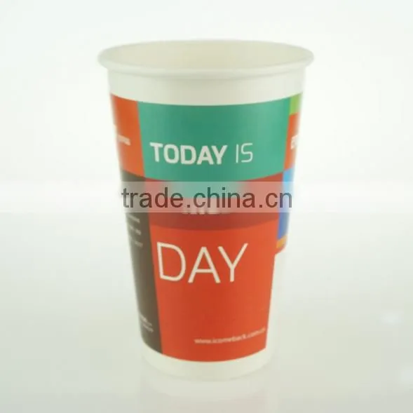 Colorful Hot Sale Disposable 16oz Single Wall Printed Paper Cups