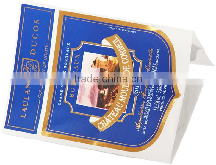 Self Adhesive Private Logo Printing Custom Wine Label