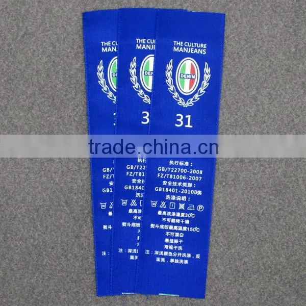 Blue Tape Polyester Care Label