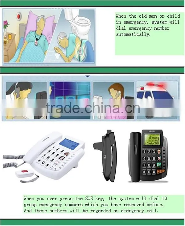 Simple operation SOS emergency senio Cheap analog emergency watch phone sos elderly telefone with basic caller id CHIAN SUPPLIER