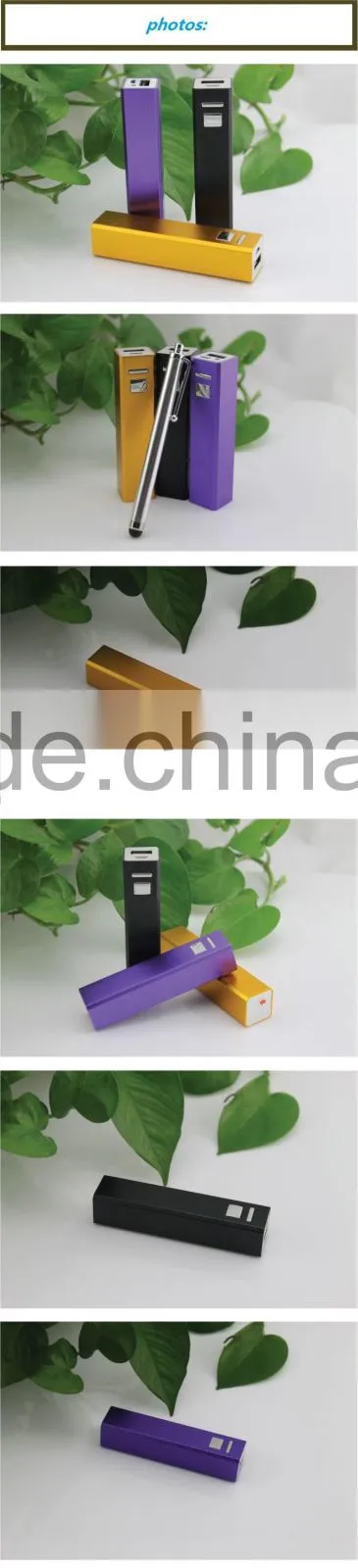 2016 Full Capacity 2600 mah Portable Mobile Power Bank,Mobile Power Supply with led light