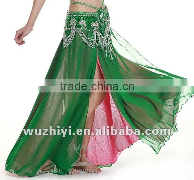 Wholesale new hot selling sexy chiffon bellydance skirts, women's long chiffon belly dance skirts (QC1033)