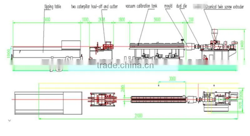 16-800mm)pvc plastic pipe extruder machine