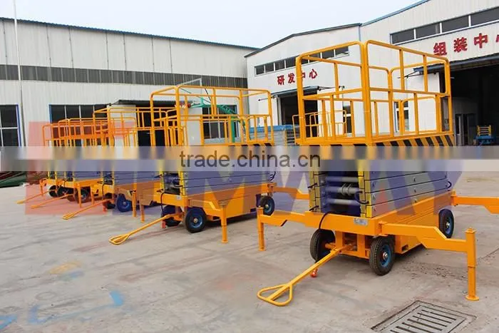 Pull around single person hydraulic lifts elevator for aerial working