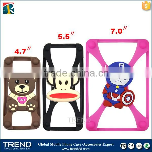 universal silicon bumper cover for mobile phone with stand