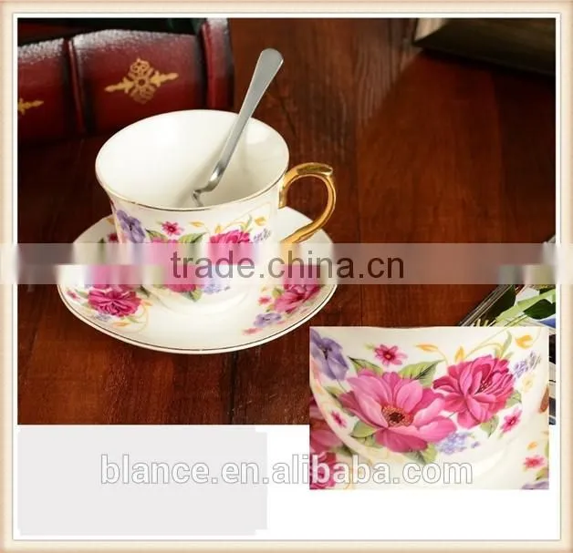 ceramic coffee cup set for one person use in old fashioned english style