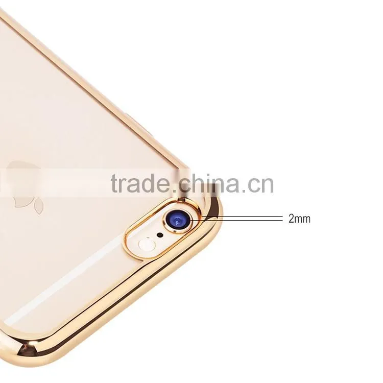 High Quality Transparent Electroplate TPU Back Case for iPhone 6plus 6s plus 5.5inch