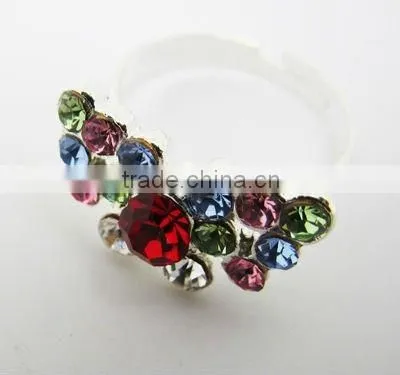 Colorful rhinestone butterfly rings,2013 fashion ladies rings,Fashion accessories