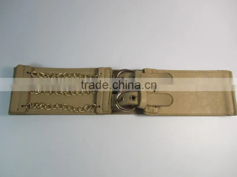 tan color elastic fashion belt woman belt