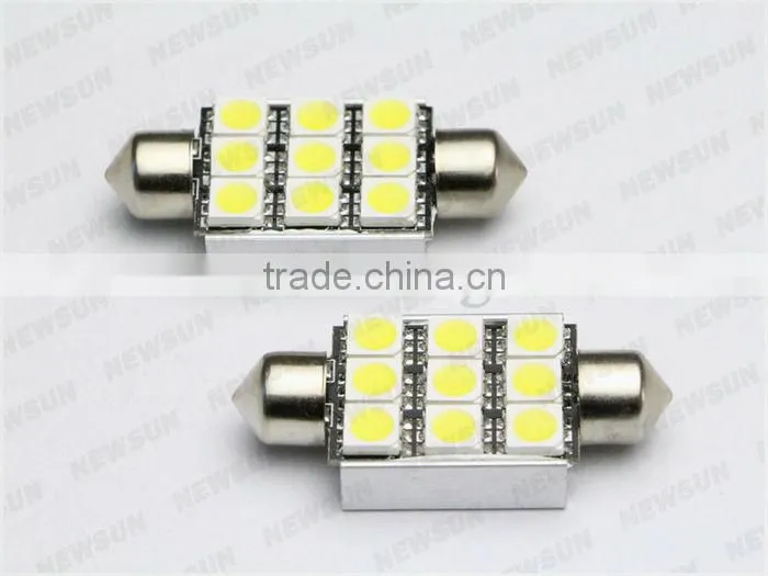 2014 unique design, aluminium alloy led interior light small led festoon bulb, 39mm 9smd 5050 chips 12V led dome light