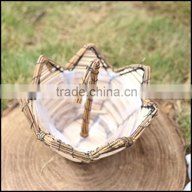 unique shape wicker flower basket