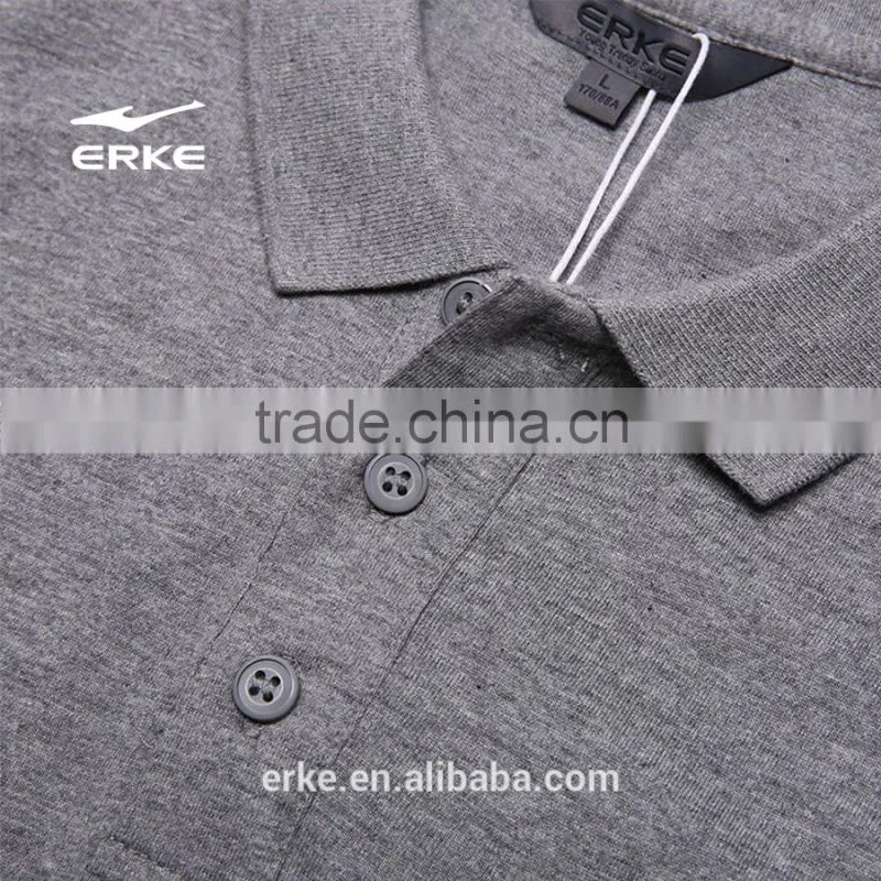 ERKE exclusive design casual & elegant mens summer mirco collar short sleeve t shirt of 100% cotton for office cheap wholesale