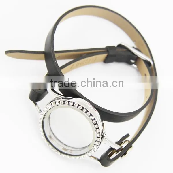 New Design Gold Crystal Small Locket Ring(FLR160102)