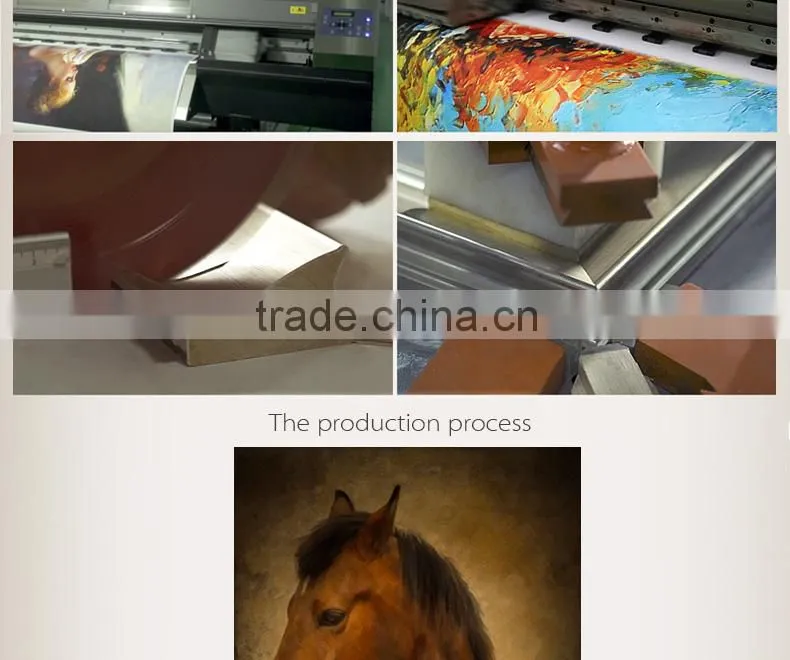 2016 hot selling horse animal oil painting with frame
