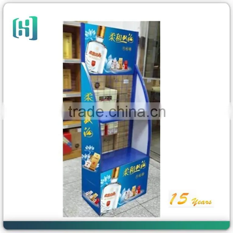 wholesale customized 4 tiers metal beer can display rack wine bottle display rack