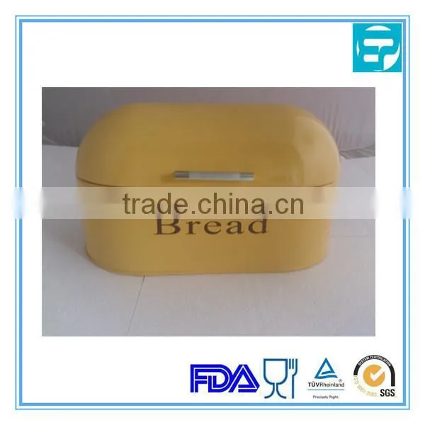 Iron color coating bread canister with ss lid