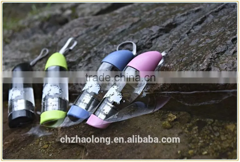 plastic sport water bottle with filter for gym