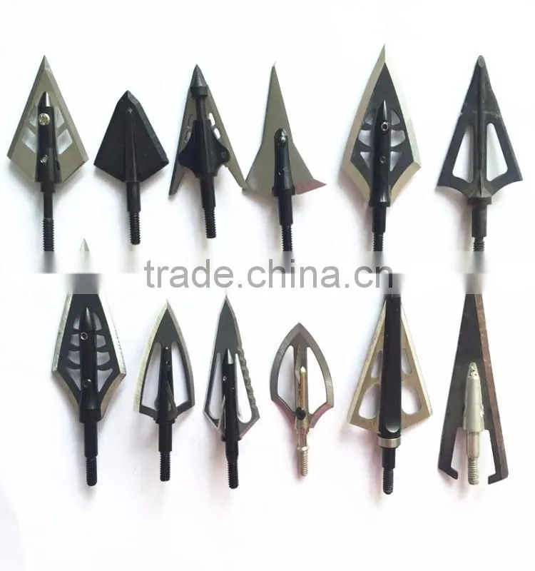 archery arrow tips hunting arrow broadhead with 3 fixed sharp blades broad heads 100 grains arrow tips archery