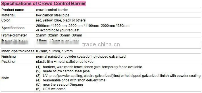 hot-dipped galvanized traffic crowd control barrier(Shunxing factory)