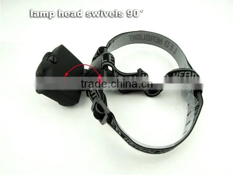 3W+4 Red LED Headlight Camping Headlamp Outdoor Emergency Head Torch Rubber Priting