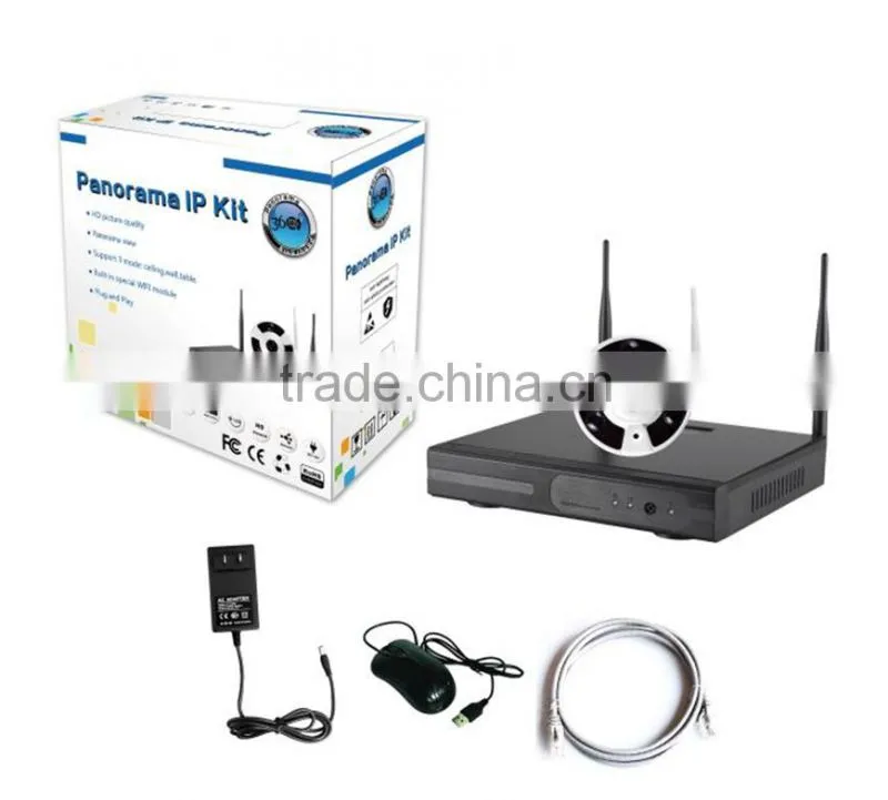Most Cost-effective fisheye NVR kit wireless cctv camera system for cctv system