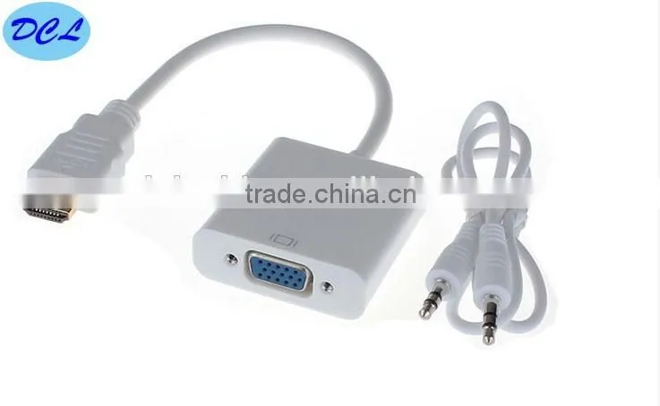 HDMI male to VGA female adapter with 3.5 audio cable +usb micro power