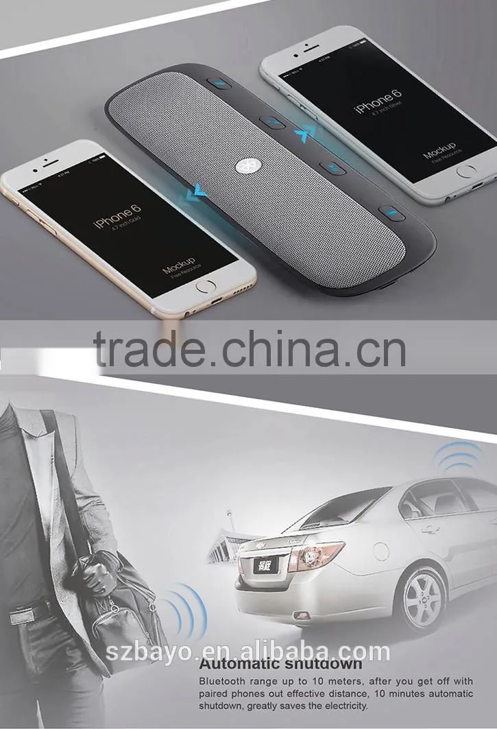 TZ900 Best Christmas Gift Bluetooth 3.0 EDR Wireless Speakphone & Handsfree Profile Car Sun Visor Handsfree Car Kit
