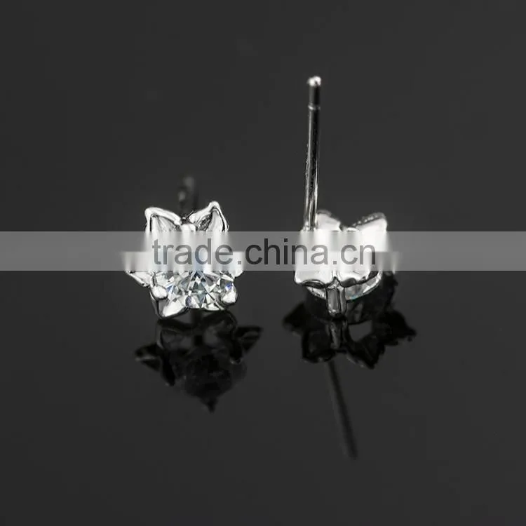 Fashion jewelry wholesale 925 sterling silver AAAAA cubic zirconia stud earring