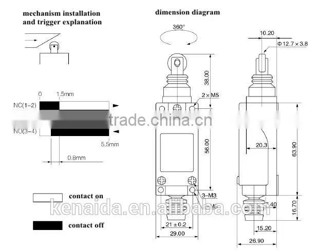 Control switch electrical switch Limit switch, KZ-8112