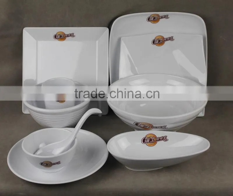 hot sales restaurent melamine dinnerware set in white color