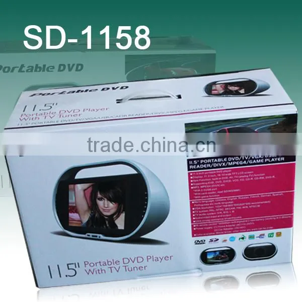 11" inch Portable DVD player Compatible with DVD, DVD-RW, VCD,CD-R, CD-RW, MP3, MP4 JPEG(DRVX)