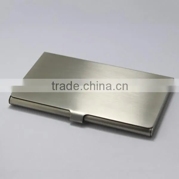 Inside and outside the whole brushed surface stinless steel metal name card holder business card case