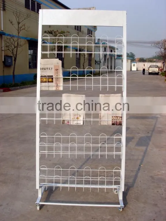 free standing newspaper wire display rack