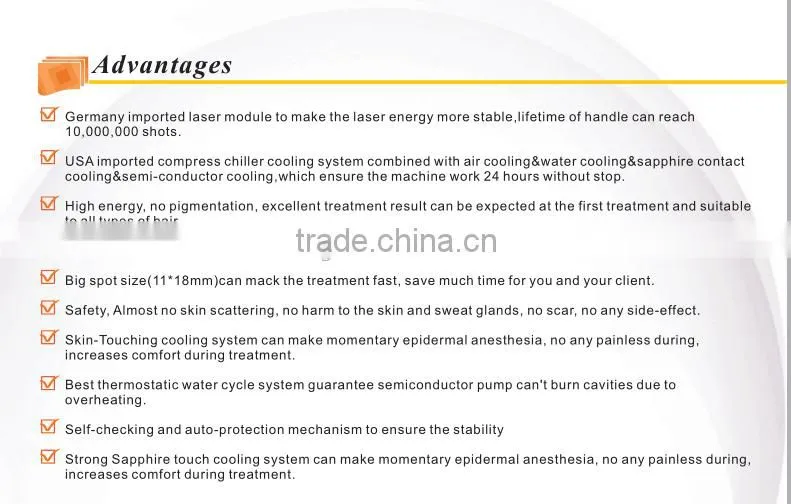Super Cooling! 808 Diode Laser Cold Permanent Hair Removal / Diode Laser Hair Removal Machine