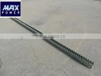 Curved tooth rack and pinion set for greenhouse