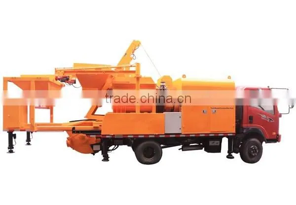 Concrete mixer pump on truck with Aggregate Weighting System
