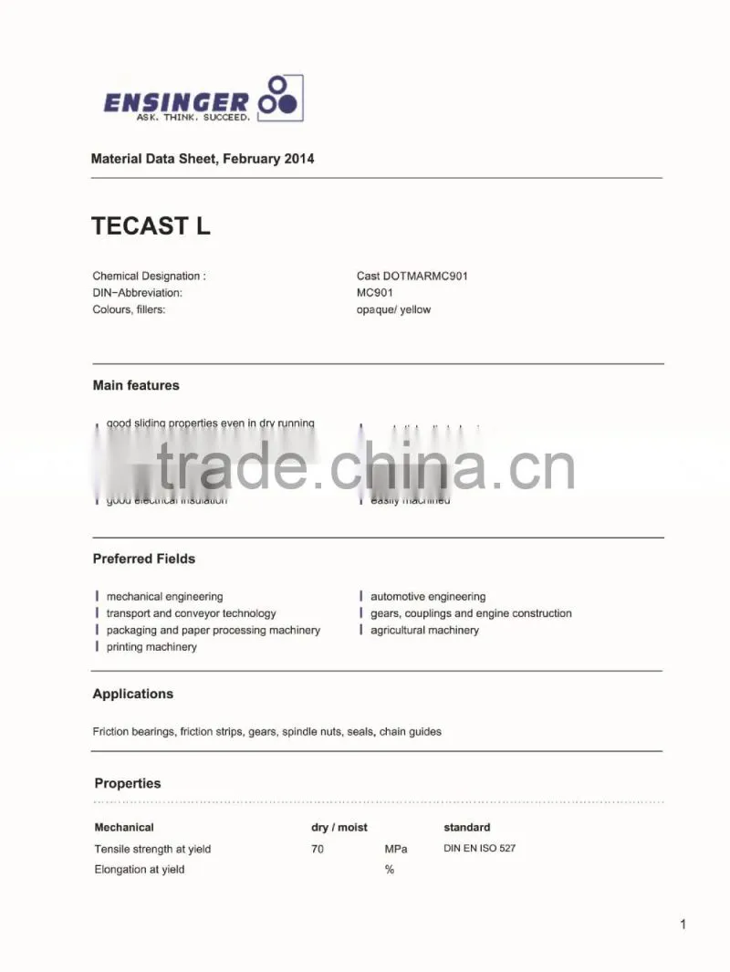 Made in China nylon gears nylon pinion gears