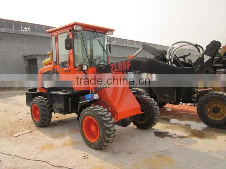 China 800kg ZL08F wheel loader with Yuchai/changchai diesel engine