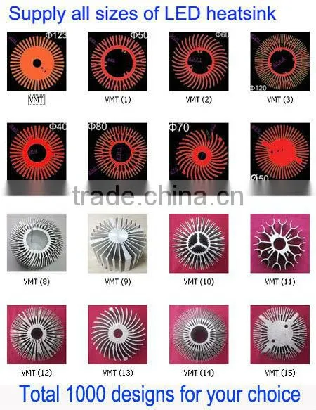 aluminum finned 80w 300W led high bay lighting round led heatsink