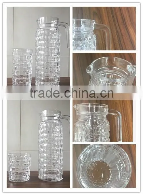 Weave shaped beautiful 7pcs drinking glass water set