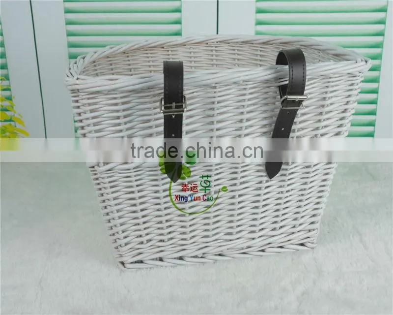 wholesale white hand-made half round wicker bicycle