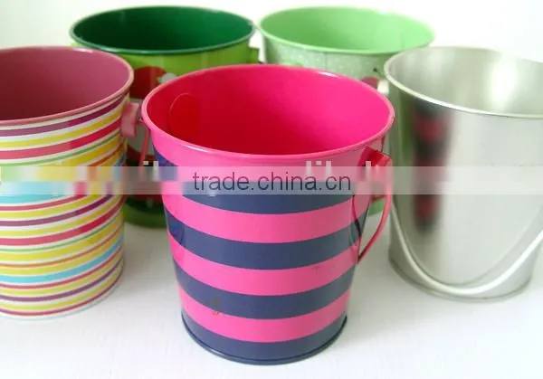 colorful decorative metal bucket