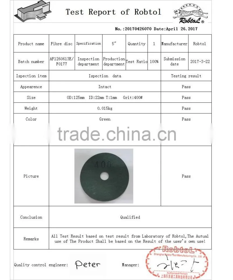 5" 125mm polishing grinding sanding fibre disc Zirconia Ceramic Resin Abrasive Aluminium Oxide Silicon Carbide