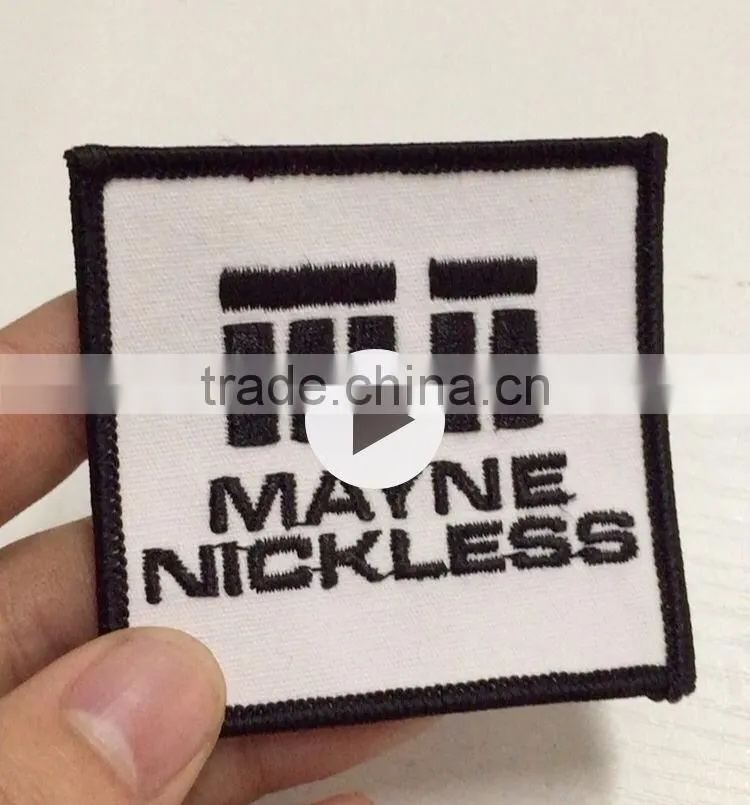 2017 custom high quality clothing woven patch badges