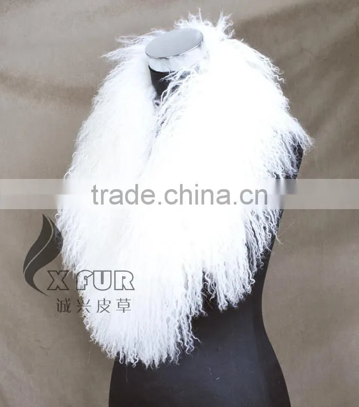 CX-A-52D Garment Accessories Big Size Custom Mongolian Lamb Fur Collar