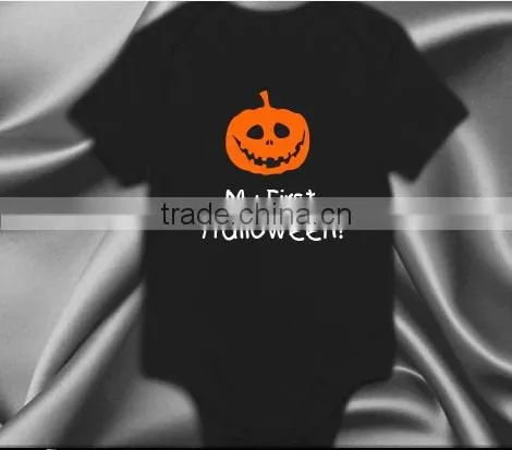Halloween children cotton orange pumpkin pattern newborn baby unisex bodysuit romper