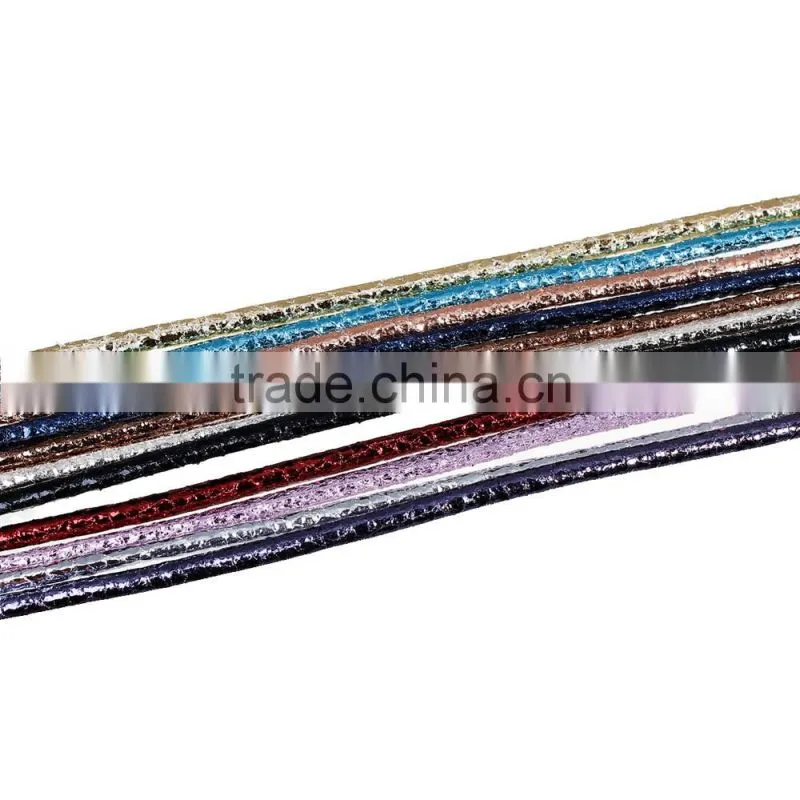 Blue Silvery Round PU Leather Rope for Women