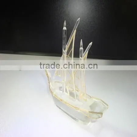Noble Customized Made Islamic Ramadan Gift Crystal Arab Dhow With Logo