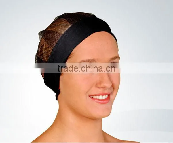 Light&soft wear disposable nylon mesh net caps with elastic or sweatband