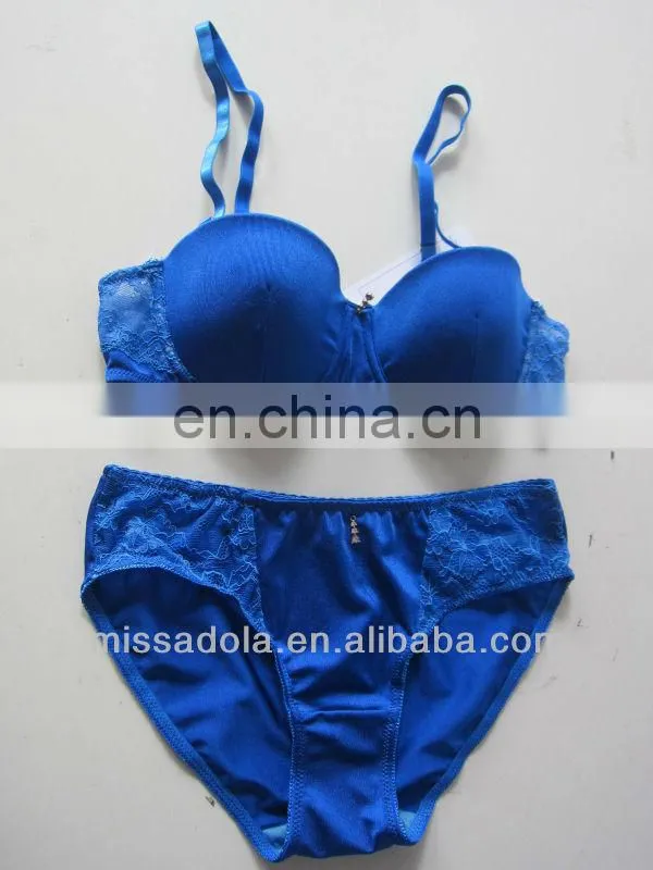 smart girls bra set blue padded bra mid waist panty sex underwear